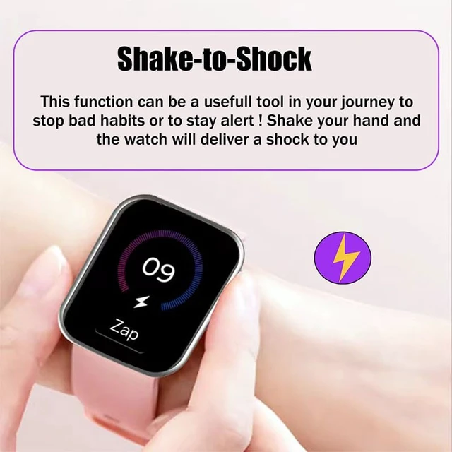 Alt view image 3 of 7 - Electric Shock Alarm Clock for Heavy Sleepers | Wearable Silent Strong Zap Alarm Clock | Shock Pulse for Self-Discipline and Combat Fatigue | With 1.69 Touch Screen