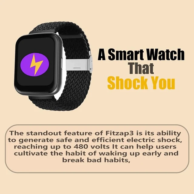 Alt view image 4 of 7 - Electric Shock Alarm Clock for Heavy Sleepers | Wearable Silent Strong Zap Alarm Clock | Shock Pulse for Self-Discipline and Combat Fatigue | With 1.69 Touch Screen