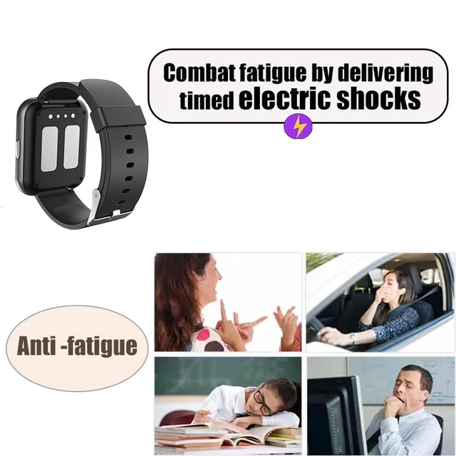 Alt view image 5 of 7 - Electric Shock Alarm Clock for Heavy Sleepers | Wearable Silent Strong Zap Alarm Clock | Shock Pulse for Self-Discipline and Combat Fatigue | With 1.69 Touch Screen