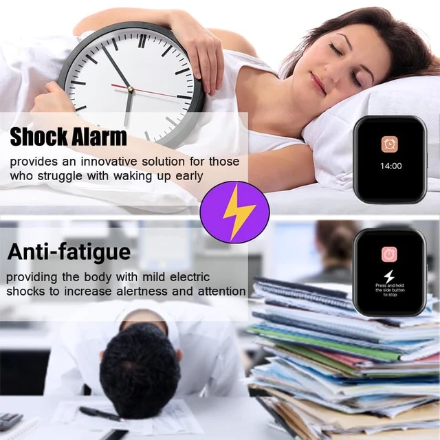 Alt view image 6 of 7 - Electric Shock Alarm Clock for Heavy Sleepers | Wearable Silent Strong Zap Alarm Clock | Shock Pulse for Self-Discipline and Combat Fatigue | With 1.69 Touch Screen