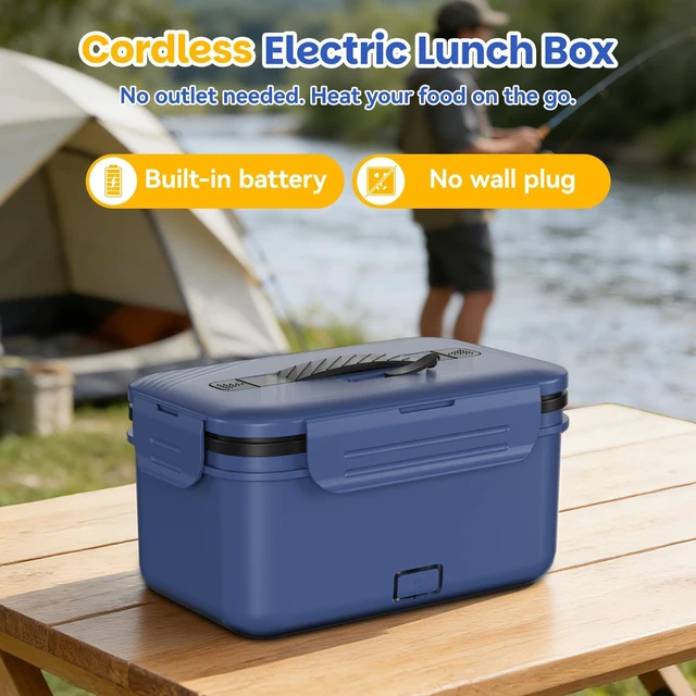 Alt view image 2 of 7 - Cordless Electric Lunch Box for Adults, 1.8L Rechargeable Heated Lunch Box Food Warmer, Portable Self Heating for Men/Women/Office/Car, Lonchera Eléctrica Portátil Battery Powered Father's Gift