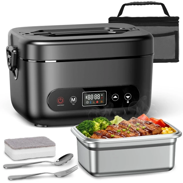 Main image of Cordless Electric Lunch Box with 24000mAh Long-Lasting Battery, 5.5 Cups 304 Stainless Steel Heated Lunch Box & Portable Food Warmer for Hot Meals at Office, on Travel & Outdoors