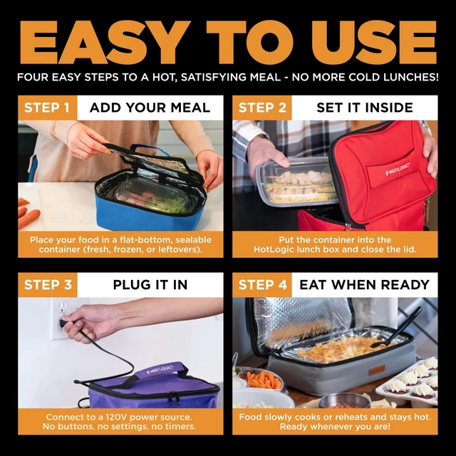 Alt view image 3 of 7 - Max Large Portable Electric Food Heater - Innovative Food Warmer and Heated Lunch Box for Adults Car/Home - Easily Cook, Reheat, and Keep Your Food Warm - RED - 120V