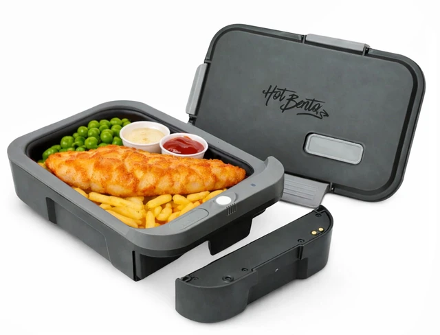 Main image of PLUS Self-Heated Cordless Lunch Box & Food Warmer, Ebony | Removable Battery Powered, Child Safe, Portable & Compact, Ideal for Travel, Jobsite, Picnics, School & Outdoor Recreation