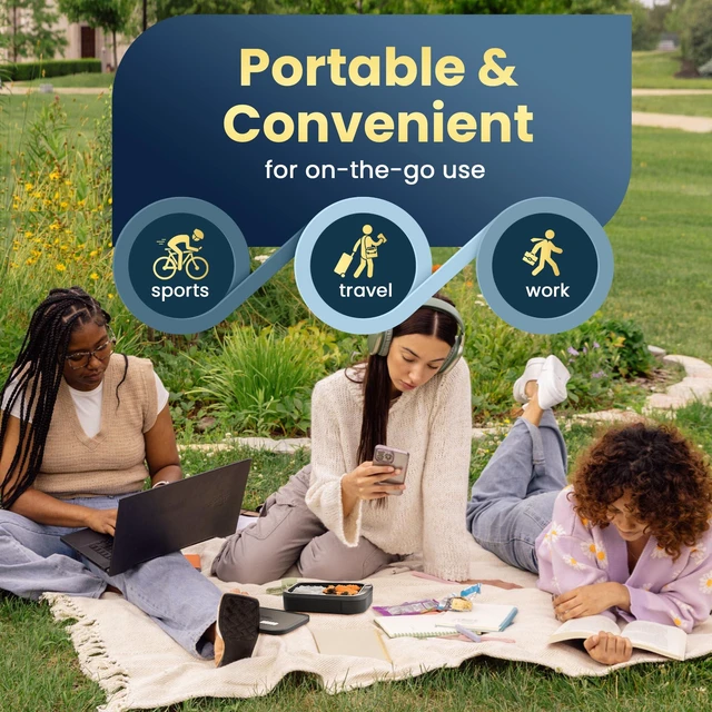 Alt view image 5 of 7 - PLUS Self-Heated Cordless Lunch Box & Food Warmer, Ebony | Removable Battery Powered, Child Safe, Portable & Compact, Ideal for Travel, Jobsite, Picnics, School & Outdoor Recreation