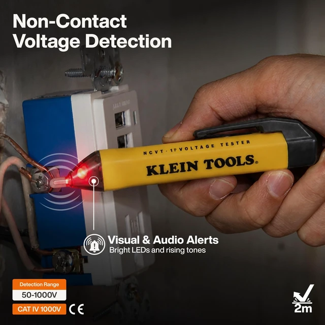 Alt view image 5 of 6 - 69149P Electrical Test Kit, 3 Piece | With Digital Multimeter, Non-Contact Voltage Tester and Electrical Outlet Tester, Leads and Batteries Included