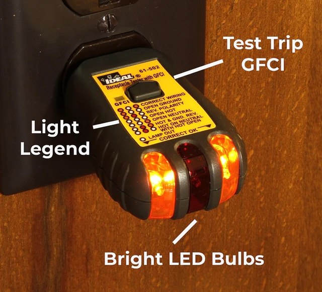 Alt view image 3 of 6 - Electrical 61-502 120V AC GFCI Receptacle Tester