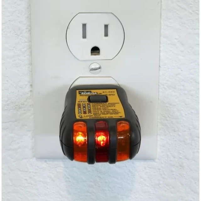 Alt view image 6 of 6 - Electrical 61-502 120V AC GFCI Receptacle Tester