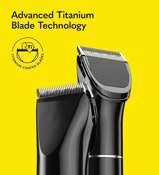Alt view image 7 of 7 - Beard Trimmer for Men - Electric Cordless Rechargeable Beard & Hair Trimmer - High Power 7000 RPM - 8 Color Guides 45 Unique Trim Lengths - Travel Lock