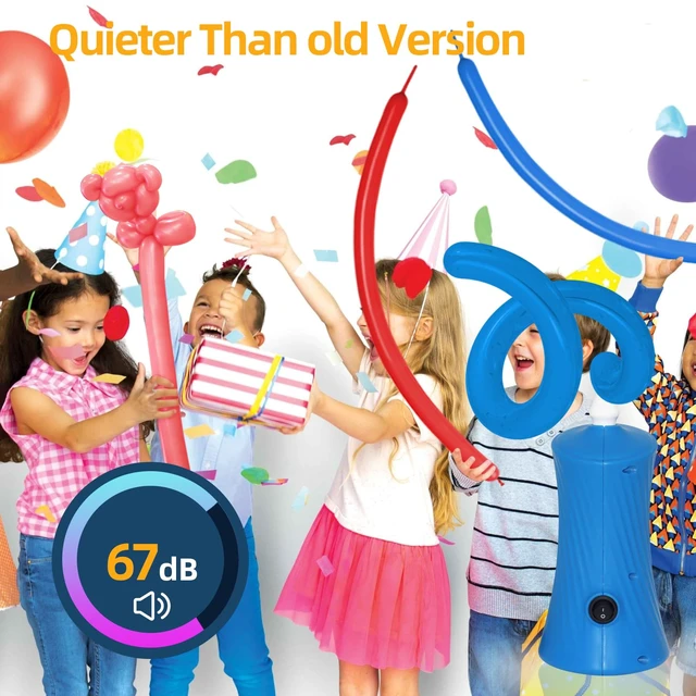 Alt view image 5 of 6 - 260 Balloon Pump Electric, Blue | Portable, Automatic Dual Nozzle Inflator, Long Animal Balloons, Birthday Gender Reveal Baby Shower, Party Decorations