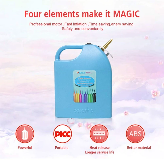 Alt view image 2 of 7 - Portable Electric Balloon Inflator Electric Balloon Pump Rechargeable Twisting Modeling Balloon Pump Electric Balloon Pump Air Balloon Blower for Birthday/Party/Decoration (Blue)