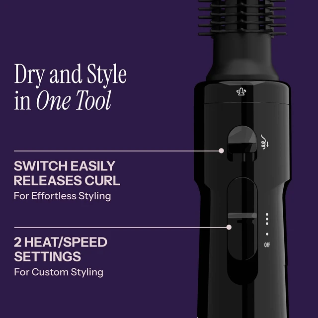 Alt view image 4 of 6 - Pro Artist 3/4" Hot Air Styling Brush, Black | Style, Curl and Touch Ups, Lightweight, Controls Frizz, 2 Heat/Speed Settings, 8 Ft Cord