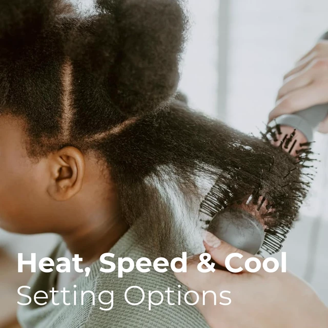 Alt view image 4 of 6 - Volumizing One Step Blow Dry Brush + Hair Dryer for Curling + Straightening - Ceramic Tourmaline Blowout Brush + Volumizer - Hair Styler for Smooth Shiny, Frizz-Free Styles - Matte Grey