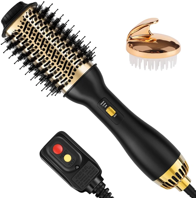Main image of 4-in-1 Hot Air Brush with Oval Barrel - Salon-Grade Styling Tool for All Hair Types