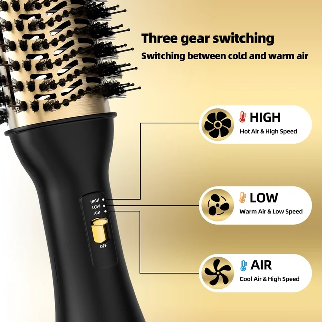 Alt view image 5 of 7 - 4-in-1 Hot Air Brush with Oval Barrel - Salon-Grade Styling Tool for All Hair Types
