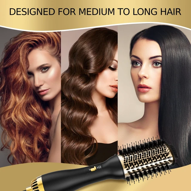 Alt view image 7 of 7 - 4-in-1 Hot Air Brush with Oval Barrel - Salon-Grade Styling Tool for All Hair Types