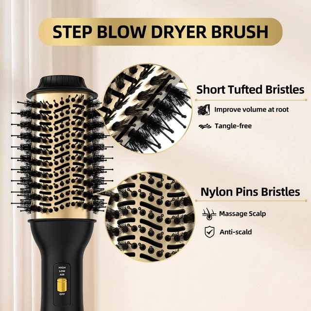 Alt view image 4 of 7 - 4-in-1 Hot Air Brush with Oval Barrel - Salon-Grade Styling Tool for All Hair Types