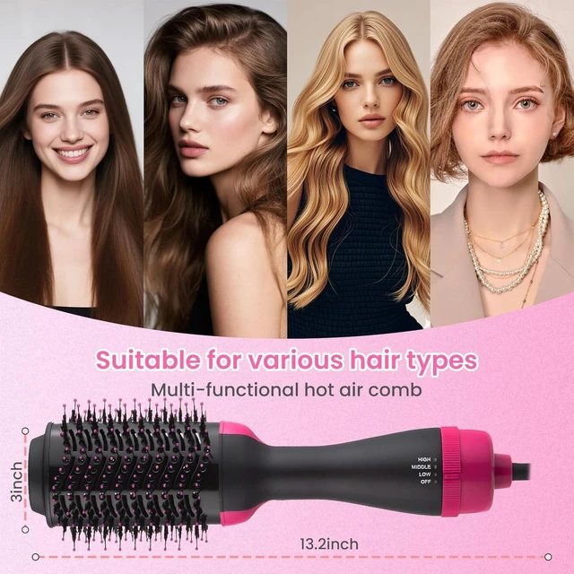 Alt view image 3 of 6 - Hair Brush for Blowout Look, 360° Airflow Heated Round Brush with 2X Negative Ions Release for Less Frizzy, 1.5 Inch Dual Voltage Heated Curling Brush for Travel, Dual PTC Technology