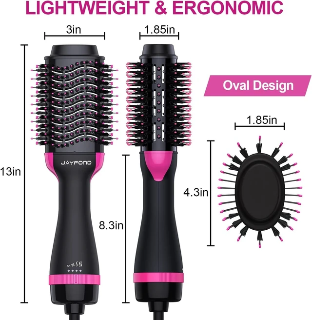 Alt view image 5 of 6 - Hair Brush for Blowout Look, 360° Airflow Heated Round Brush with 2X Negative Ions Release for Less Frizzy, 1.5 Inch Dual Voltage Heated Curling Brush for Travel, Dual PTC Technology