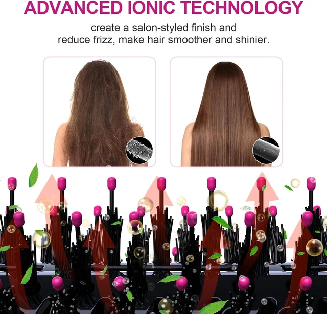 Alt view image 4 of 6 - Hair Brush for Blowout Look, 360° Airflow Heated Round Brush with 2X Negative Ions Release for Less Frizzy, 1.5 Inch Dual Voltage Heated Curling Brush for Travel, Dual PTC Technology