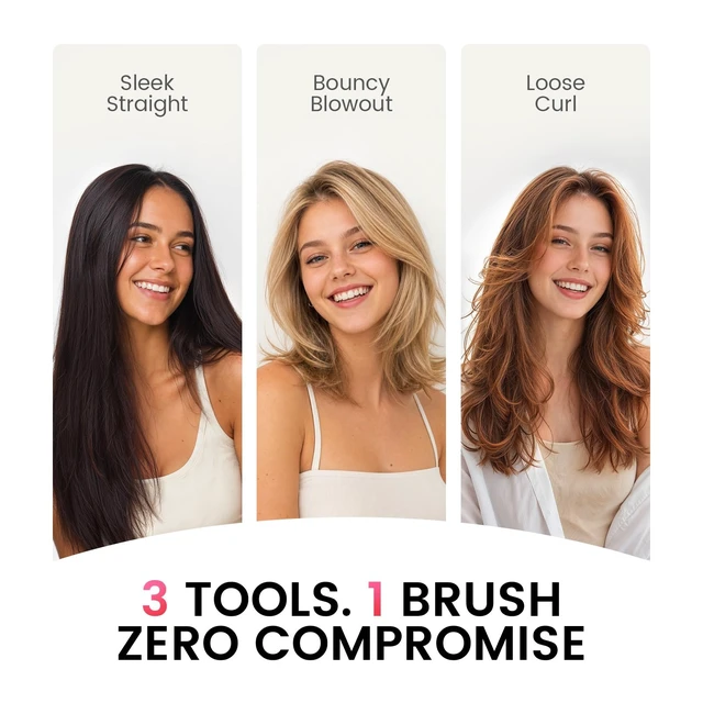 Alt view image 4 of 7 - Ionic Thermal Brush, 1.5 Inch Heated Round Brush for Salon Result, 15s Fast Heat-Up Curling Brush with 3 Heat Settings, Dual Voltage, Anti-Tangle Bristles for Smoothing, Curling & Volume