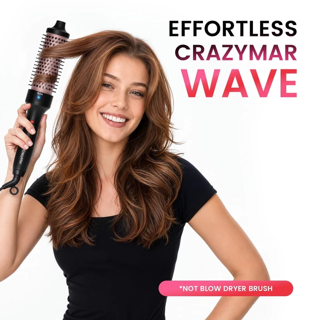 Alt view image 2 of 7 - Ionic Thermal Brush, 1.5 Inch Heated Round Brush for Salon Result, 15s Fast Heat-Up Curling Brush with 3 Heat Settings, Dual Voltage, Anti-Tangle Bristles for Smoothing, Curling & Volume