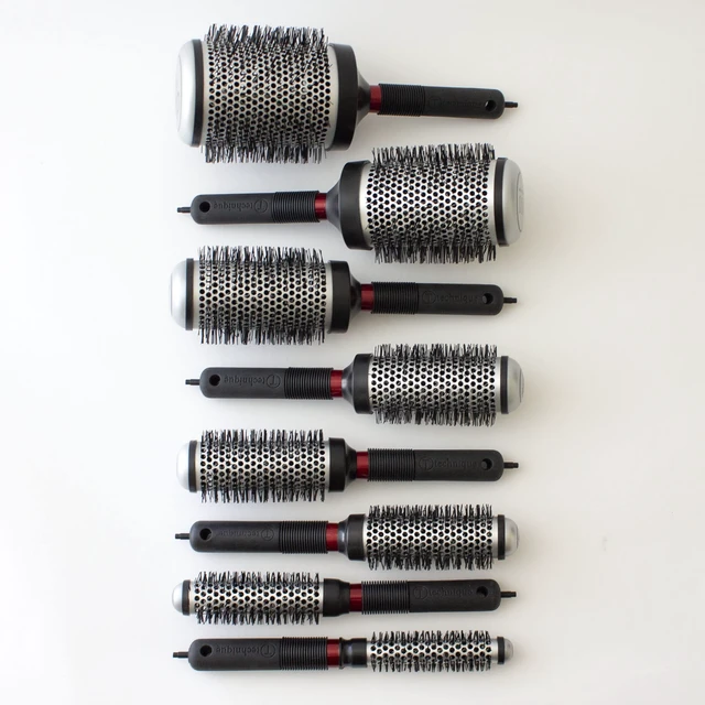 Alt view image 6 of 7 - Technique Thermal Hair Brush #300 0.75 for Blow-Drying, Curling, and Styling Heat-Retaining Barrel with Anti-Static Tourmaline Bristles, Round Thermal Brush, Not Electric, All Hair Types
