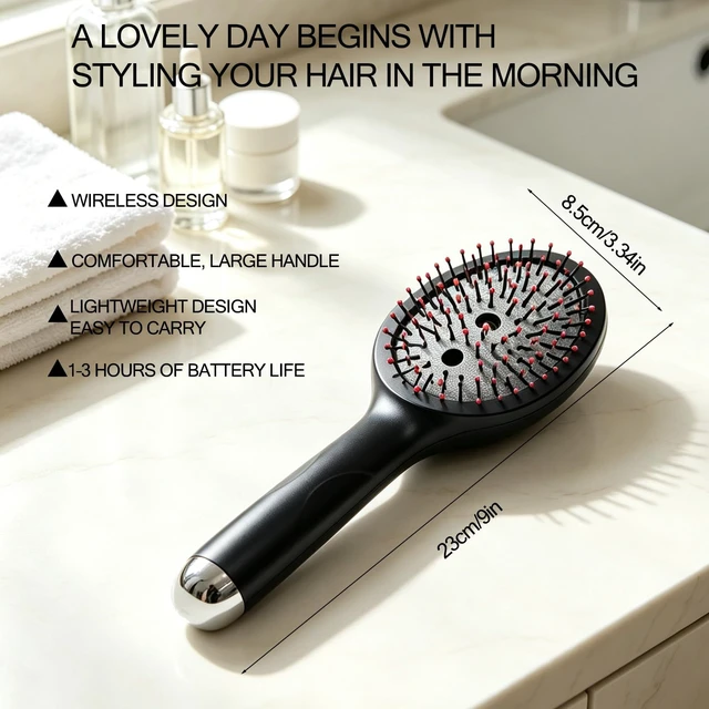 Alt view image 6 of 7 - Electric Spray Air Cushion Massage Comb, Daily Hair Care Brush for Women | 3-in-1 Rechargeable Hair Brush for Detangling, Anti-Frizz, Scalp Care & Hydration/Gift for Mom, Wife/1-3H Long Battery Life