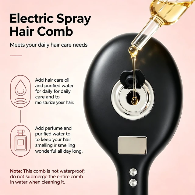 Alt view image 5 of 7 - Electric Spray Air Cushion Massage Comb, Daily Hair Care Brush for Women | 3-in-1 Rechargeable Hair Brush for Detangling, Anti-Frizz, Scalp Care & Hydration/Gift for Mom, Wife/1-3H Long Battery Life