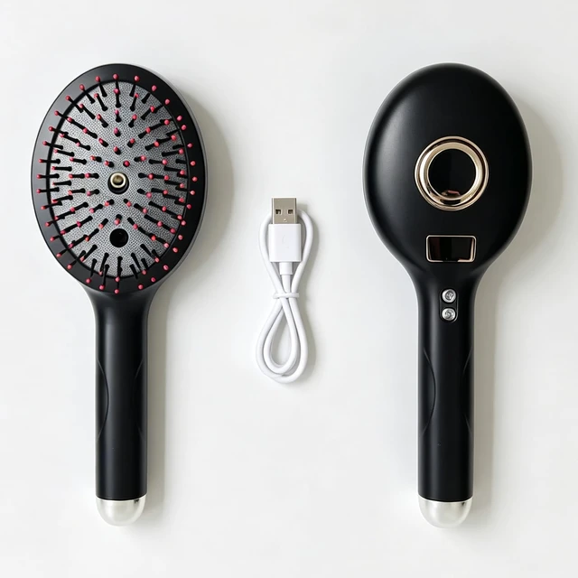 Alt view image 7 of 7 - Electric Spray Air Cushion Massage Comb, Daily Hair Care Brush for Women | 3-in-1 Rechargeable Hair Brush for Detangling, Anti-Frizz, Scalp Care & Hydration/Gift for Mom, Wife/1-3H Long Battery Life
