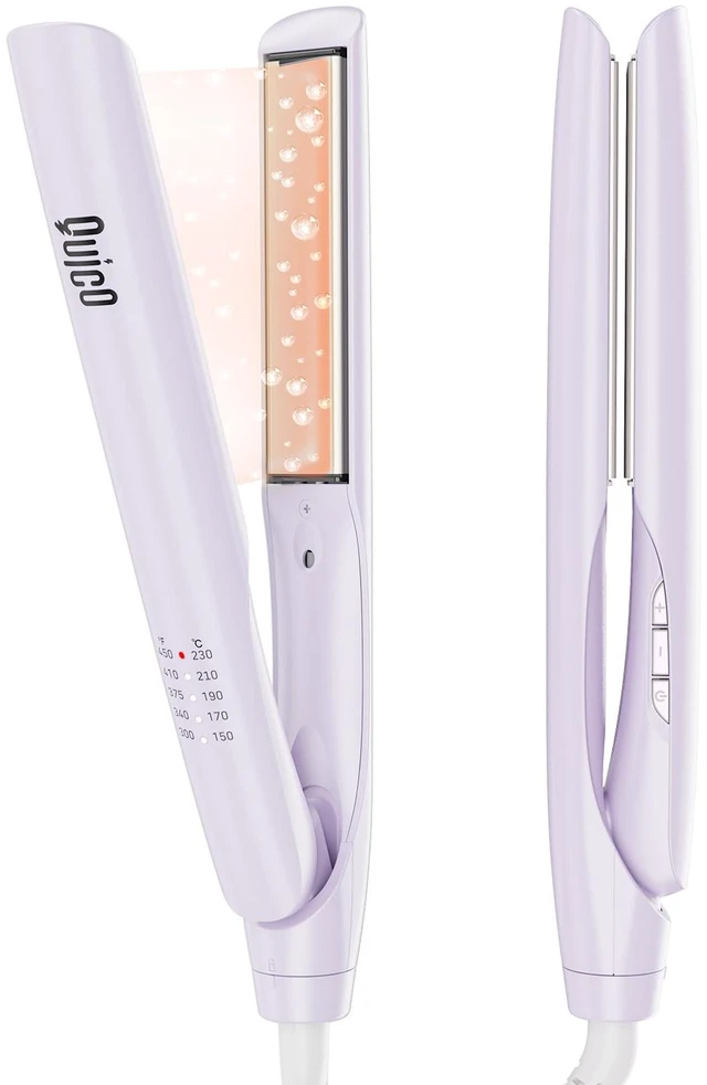 Main image of Hair Straightener, 100-240V Dual Voltage Hair Straightener and Curler | Upgrade Straighteners for Women 15s Heat up, Professional Negative Ion Ceramic Flat Iron Less Frizz, 5 Temp & Auto-Off, Lilac