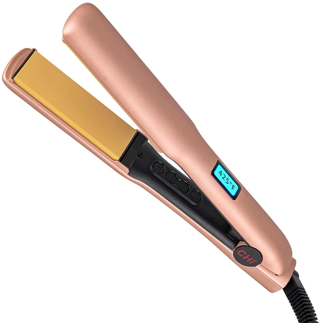 Main image of Original Flat Iron Hair Straightener, 1.25", Prosecco Please | Ceramic Floating Plates for Smooth Finish, Quick Heat Up Styling Tool, Adjustable Heat Settings