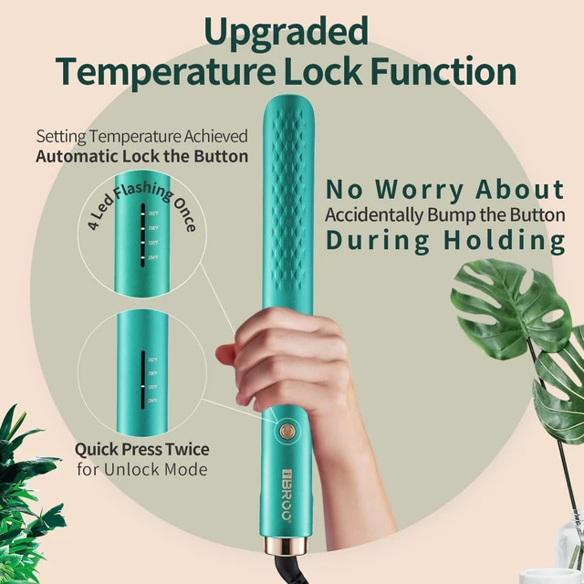 Alt view image 4 of 6 - Flat Iron Infrared Hair Straightener Ceramic Straighteners for Women, 1 inch Tourmaline Keratin Iron, Dual Voltage 220 volt Straight Iron for Hair, Green Professional Curling Straightening Irons
