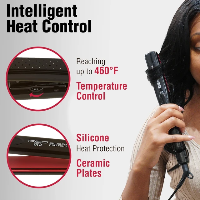 Alt view image 3 of 7 - Hair Straightener Silicone Protexion Flat Iron 1 Inch, Adjustable Temperature Setting, Ultra Thin, Lightweight, Suitable for All Hair Types