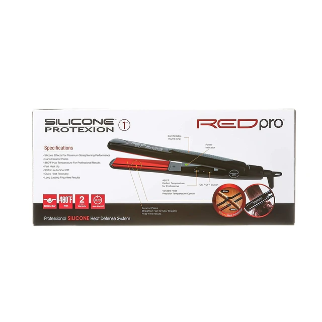 Alt view image 7 of 7 - Hair Straightener Silicone Protexion Flat Iron 1 Inch, Adjustable Temperature Setting, Ultra Thin, Lightweight, Suitable for All Hair Types