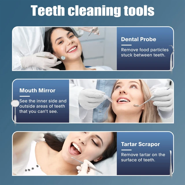 Alt view image 5 of 5 - Plaque Remover for Teeth - Tartar Remover for Teeth, Dental Calculus Remover Teeth Cleaning Kit