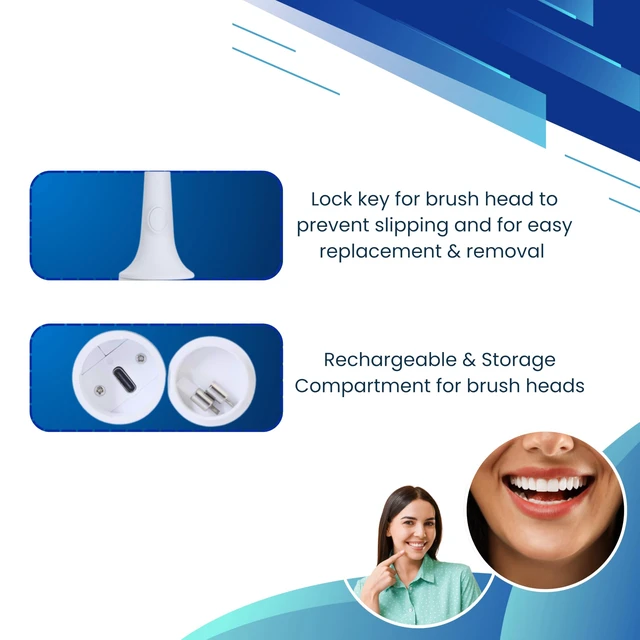 Alt view image 6 of 7 - Ultrasonic Electric Teeth Polisher - Rechargeable Dental Calculus & Plaque Remover with 5 Heads, 3 Modes, and LED Light for At-Home Dental Care