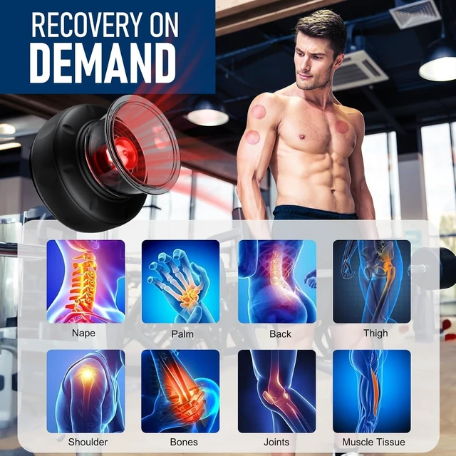Alt view image 6 of 7 - 5-in-1 Smart Dynamic Cupping Set, 12 Levels Cupping Kit for Massage Therapy with Heat Penetrates for Targeted Pain Relief, Knots, Aches, Muscle Soreness - Black