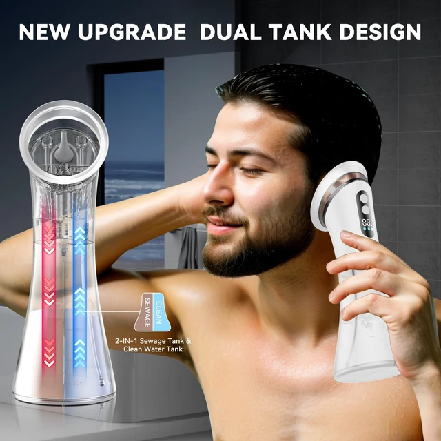Alt view image 2 of 5 - Upgraded Electric Ear Wax Removal Kit,Wastewater Recovery System | Waterproof Electric Ear Wax Removal,Showerproof IPX5,12 Nozzles,LED Display,Three-level adjustment,Home Use,White