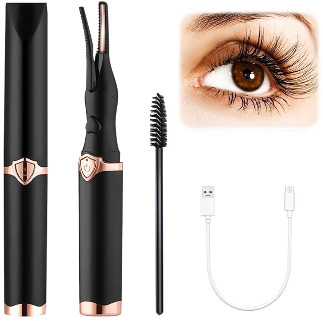 Main image of Heated Eyelash Curler, Mini Electric Eyelash Curler, Portable Makeup Electric Eyelash Curling, USB Rechargeable Finalize Eyelash Tool Beauty Tools for Women (Black)
