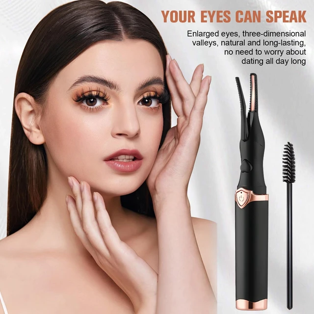 Alt view image 2 of 7 - Heated Eyelash Curler, Mini Electric Eyelash Curler, Portable Makeup Electric Eyelash Curling, USB Rechargeable Finalize Eyelash Tool Beauty Tools for Women (Black)