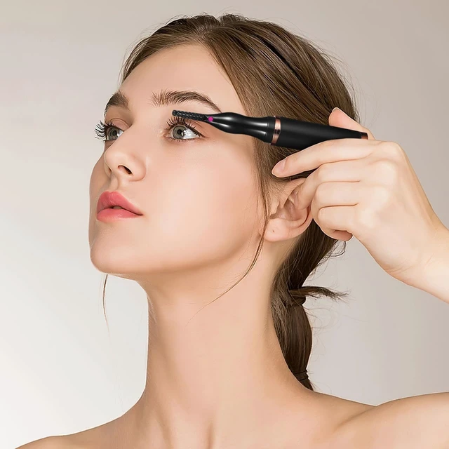 Alt view image 2 of 7 - Electric Eyelash Curler USB Rechargeable 3 Heat Levels Black | ABS Body, 140-176 F Heat Range, USB Cable Included, Portable Lash Tool, Daily Makeup And Travel