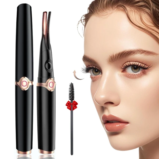 Main image of Heated Eyelash Curler - 2-in-1 Clip-Type Design, 3 Temperature Modes, USB Rechargeable Electric Eyelash Curler, Natural Curling 24H Long-Lasting Curl, Gift for Women & Girls, Shiny Black GE