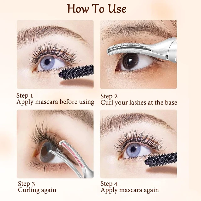Alt view image 5 of 7 - Heated Eyelash Curler - 2 in 1 Eye Lash Curler and Eyebrow Trimmer for Women with 2 Temperature Modes, USB Rechargeable Electric Eyelash Curler, Anti-Burn Design, Ideal Gift for Women(Black B1)