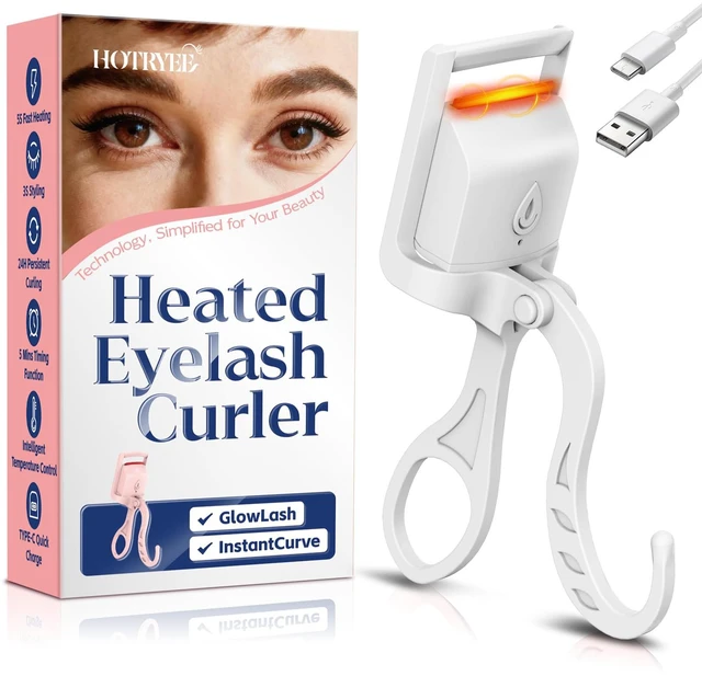 Main image of Heated Eyelash Curler,24H Long-Lasting Curls &Safe Anti-Burn,White | Electric Eyelash Curlers with Silicone Pad,5s Fast Heating, Type-C Quick Charge, Intelligent Temp Control