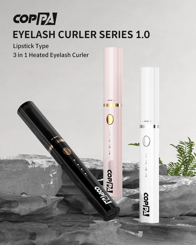 Alt view image 2 of 7 - Heated Eyelash Curler Comb Rechargeable with 3 Brush Heads | Lipstick Type 3-in-1 Electric Lash Curler with 3 Curling Modes and 3 Temp & 5s Heating Perfect for Beginner/Makeup Artist