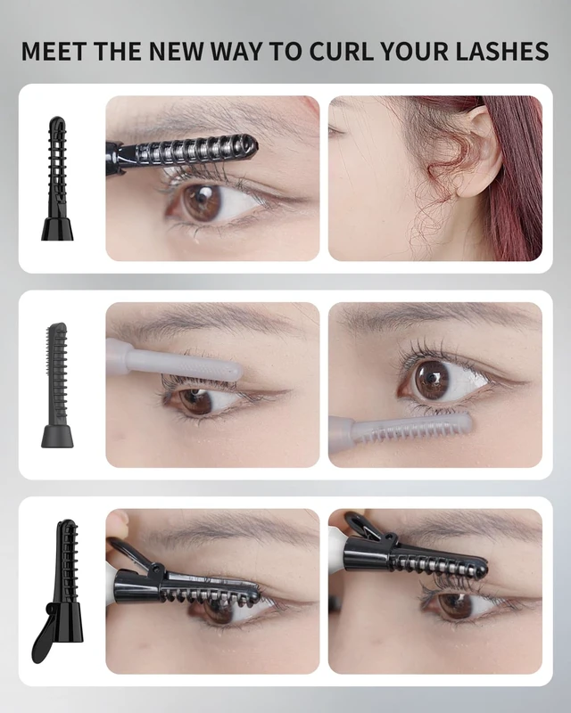 Alt view image 5 of 7 - Heated Eyelash Curler Comb Rechargeable with 3 Brush Heads | Lipstick Type 3-in-1 Electric Lash Curler with 3 Curling Modes and 3 Temp & 5s Heating Perfect for Beginner/Makeup Artist