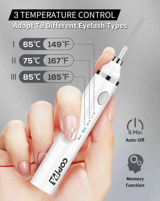 Alt view image 4 of 7 - Heated Eyelash Curler Comb Rechargeable with 3 Brush Heads | Lipstick Type 3-in-1 Electric Lash Curler with 3 Curling Modes and 3 Temp & 5s Heating Perfect for Beginner/Makeup Artist