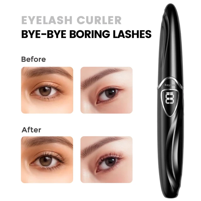 Alt view image 2 of 7 - Heated Eyelash Curler, S600 Rechargeable Heated Lash Curler, Eyelash Curler Heated in 8s for Women 24Hs Long Lasting Makeup (Black/Silver, 148MM)