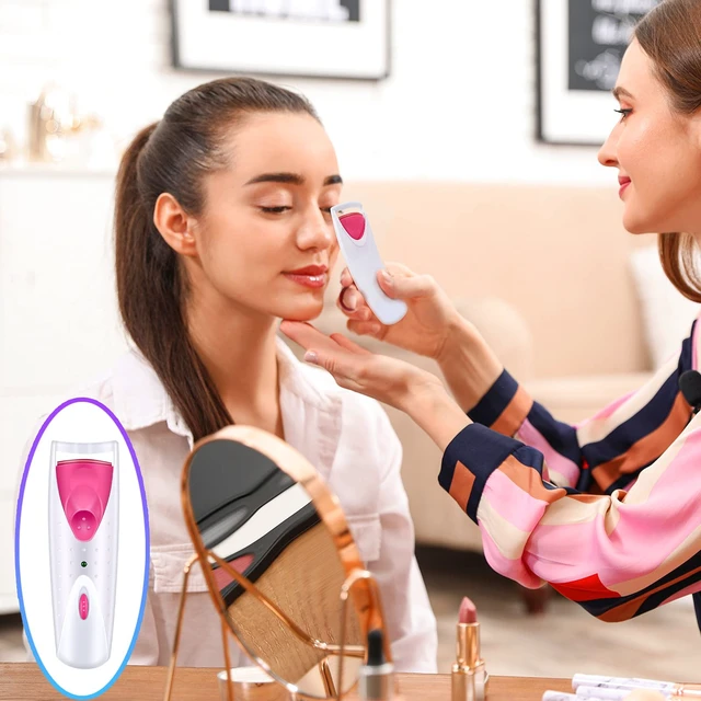 Alt view image 6 of 7 - 2 Pieces Heated Eyelash Curler Electric Eyelash Curlers Painless Safety Design with Double Silicone Curling Pad for Women Long Lasting Naturally Eyelashes (Pink)